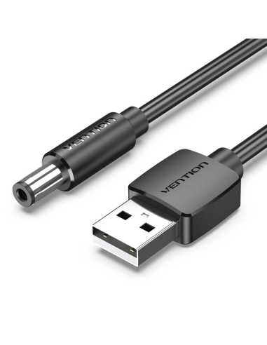 Vention Cable Alimentación CEYBF USB-A Macho - DC 5.5mm 1m Negro