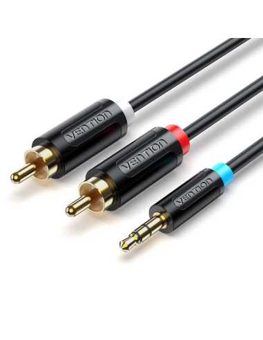 Vention Cable Estéreo BCLBG Jack 3.5 Macho - 2x RCA Macho 1.5m Negro