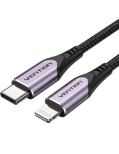Vention Cable USB 2.0 Tipo-C Lightning TACVF USB Tipo-C Macho - Lightning Macho 1m Morado