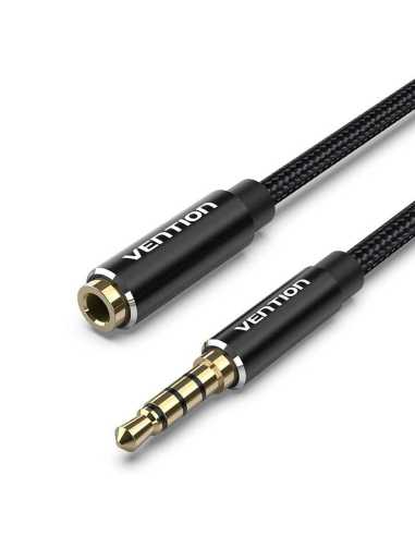 Vention Cable Estéreo BHCBF Jack 3.5 Macho - Jack 3.5 Hembra 1m Negro