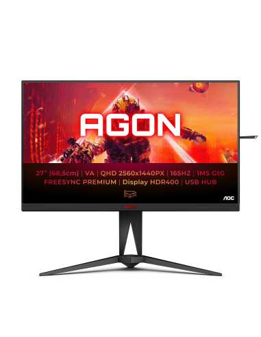 AOC AGON AG275QXN EU LED display 68,6 cm (27") 2560 x 1440 Pixeles Quad HD Negro, Rojo