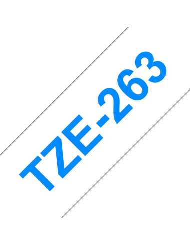Brother TZE-263 cinta para impresora de etiquetas Azul sobre blanco