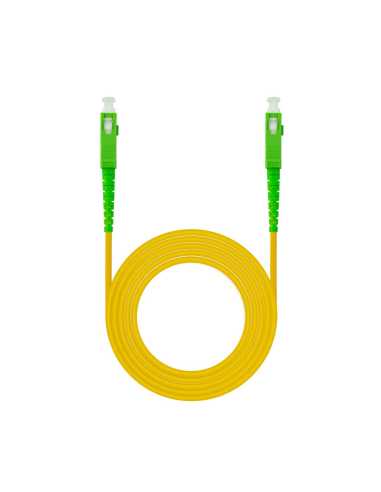 Nanocable Cable de Fibra Óptica SC APC a SC APC Monomodo Simplex LSZH, Amarillo, 30 m