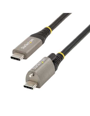 StarTech.com Cable de 1m USB-C con Tornillo Superior de Fijación -10Gbps - Cable Tipo C USB 3.2 Gen 2 - con Carga por Entrega