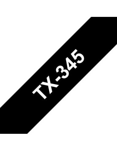 Brother TX-345 cinta para impresora de etiquetas Blanco sobre negro