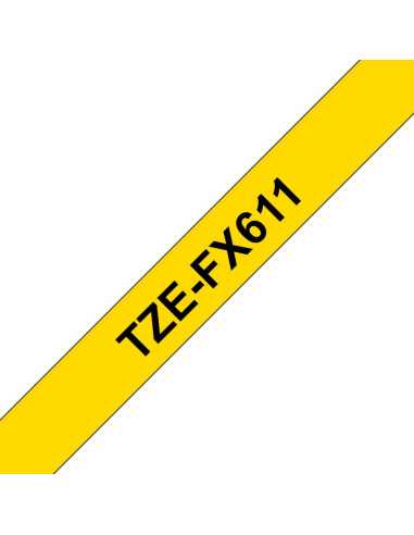 Brother TZE-FX611 cinta para impresora de etiquetas Negro sobre amarillo