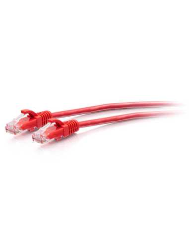 C2G Cable de conexión Ethernet delgado sin apantallar (UTP) con protección antienganche Cat6a de 2,1 m - Rojo