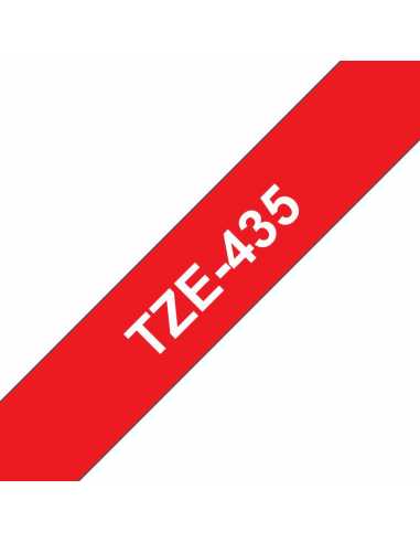 Brother TZE-435 cinta para impresora de etiquetas Blanco sobre rojo