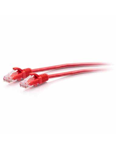 C2G Cable de conexión Ethernet delgado sin apantallar (UTP) con protección antienganche Cat6a de 0,3 m - Rojo