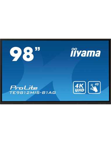 iiyama TE9812MIS-B1AG pantalla de señalización Pizarra de caballete digital 2,49 m (98") LED Wifi 400 cd m² 4K Ultra HD Negro