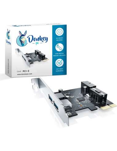 onkey pc Tarjeta de extensión USB 3.0 de 19 Pines de Interfaz Frontal PCI-e a 2 Puertos USB 3.0 de la Tarjeta de extensión.