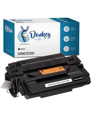 DONKEY PC Cartucho tóner Compatible para HP CE255X 55X Negro.
