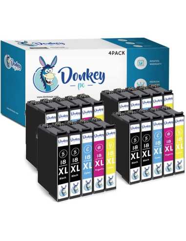 4 x Donkey pc - 18XL Cartuchos de Tinta para Epson Expression Home
