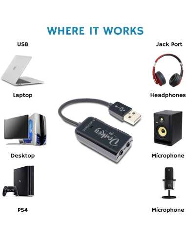 DONKEY PC – Adaptador USB c a Jack 3.5 mm con Carga rápida USB c (20v).  Donkey pc