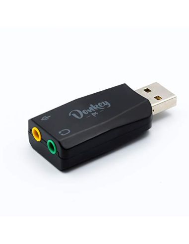 Donkey pc – Tarjeta de Sonido USB 5.1 Adaptador USB a Jack 3.5 mm.