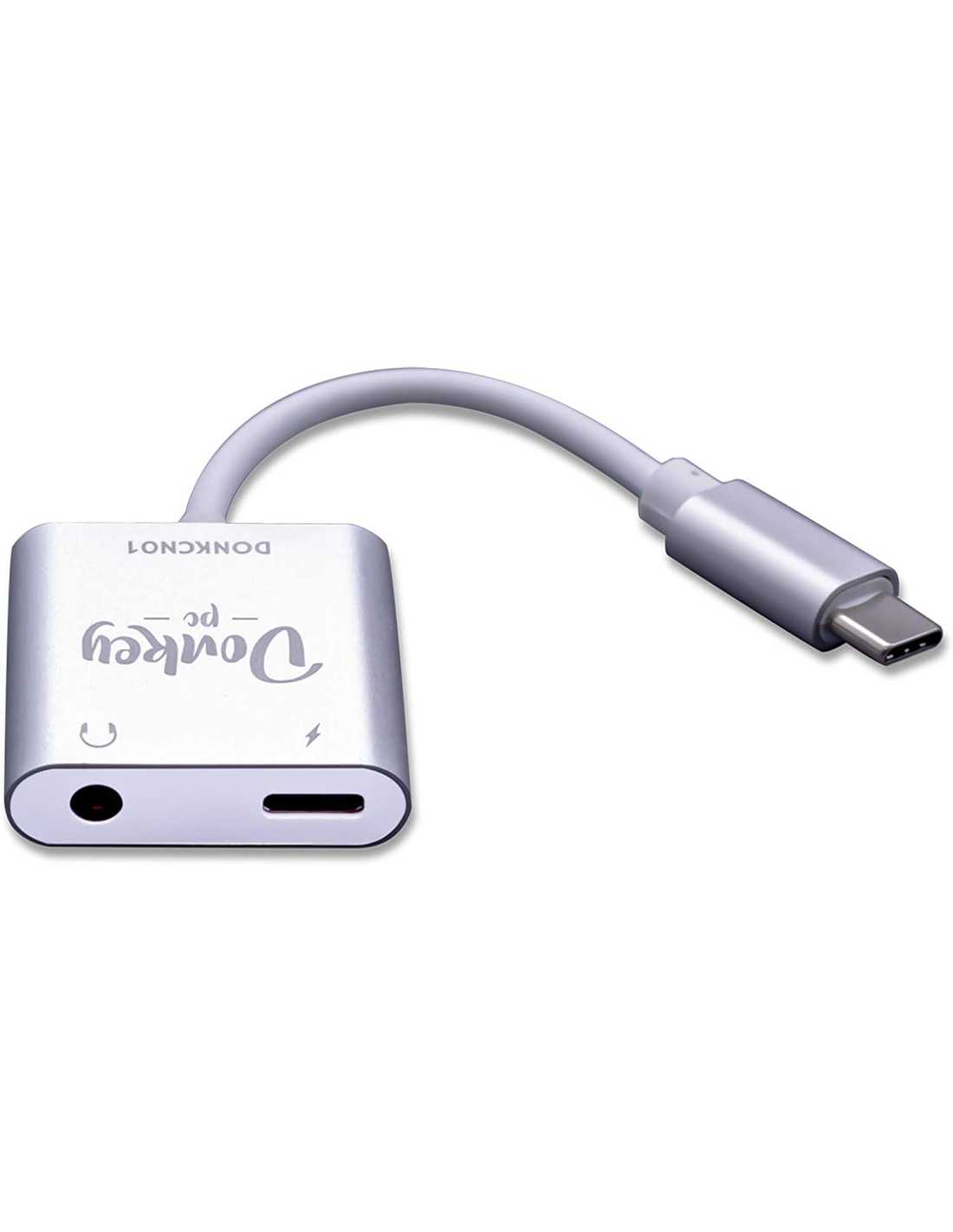 DONKEY PC – Adaptador USB c a Jack 3.5 mm con Carga rápida USB c