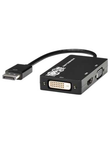 Tripp Lite P136-06N-HDV-4K Adaptador Convertidor Todo en Uno DisplayPort a VGA DVI HDMI, DP ver 1.2, 4K 30 Hz HDMI