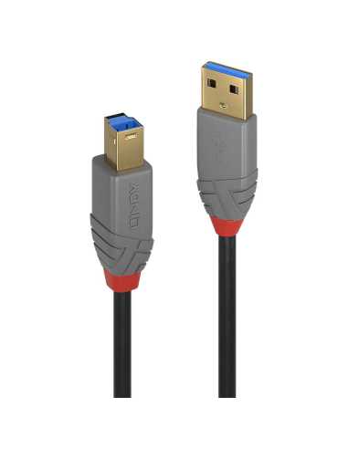 Lindy 36742 cable USB 2 m USB 3.2 Gen 1 (3.1 Gen 1) USB A USB B Negro, Gris