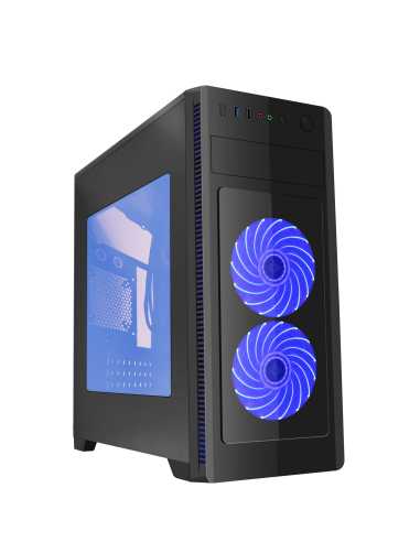 Gembird ATX case Fornax 1000B - blue led fans, USB 3.0 Midi Tower Negro