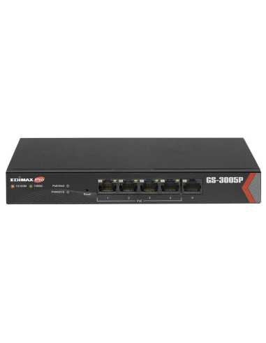Edimax GS-3005P switch Gestionado Gigabit Ethernet (10 100 1000) Energía sobre Ethernet (PoE) Negro