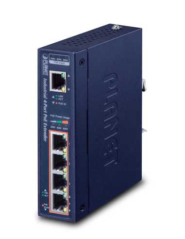 PLANET IPOE-E174 ampliador de red Transmisor de red Azul 10, 1000, 100 Mbit s