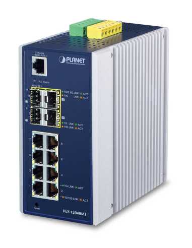 PLANET IGS-12040MT switch Gestionado L2+ Gigabit Ethernet (10 100 1000) Azul, Blanco