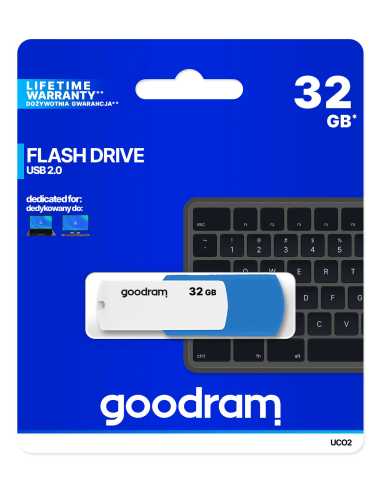 Goodram UCO2 unidad flash USB 32 GB USB tipo A 2.0 Azul, Blanco