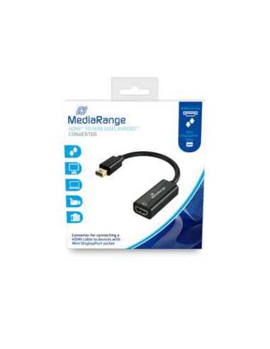 MediaRange MRCS176 adaptador de cable de vídeo 0,15 m Mini DisplayPort HDMI Negro
