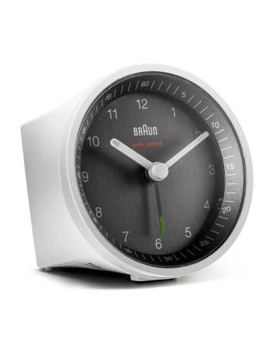 Braun BC07WB-DCF Reloj despertador analógico Negro, Blanco