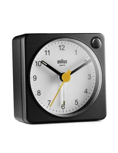 Braun BC02XBW Reloj despertador analógico Negro, Blanco