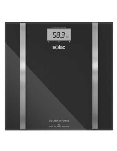 Solac S99002200 báscula de baño Rectángulo Negro Báscula personal electrónica