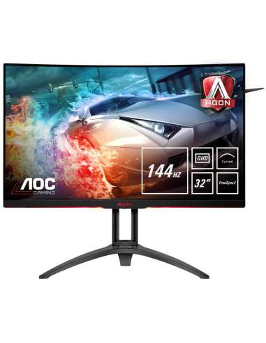 AOC AGON 2 AG322QC4 pantalla para PC 80 cm (31.5") 2560 x 1440 Pixeles Quad HD LED Negro, Plata