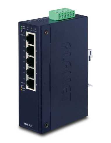 PLANET IGS-501T switch No administrado Gigabit Ethernet (10 100 1000) Azul