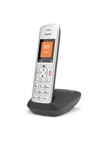 Gigaset E390 Teléfono DECT analógico Identificador de llamadas Negro, Plata