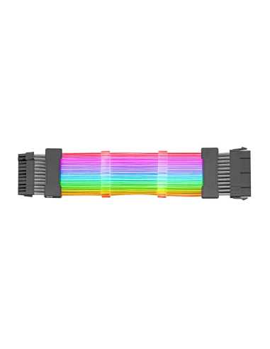 Mars Gaming MCA-24 Cable Extensor ARGB 24pin ATX para Placa Base LEDs Ultrabrillantes Compatibilidad Total AWG18 de Cobre Puro