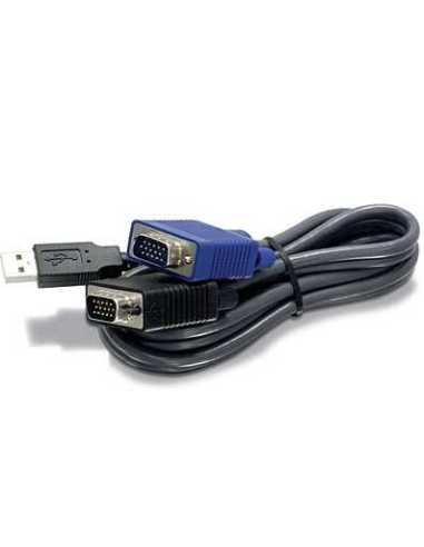 Trendnet 2.8m USB VGA KVM cable para video, teclado y ratón (kvm) Negro 2,8 m