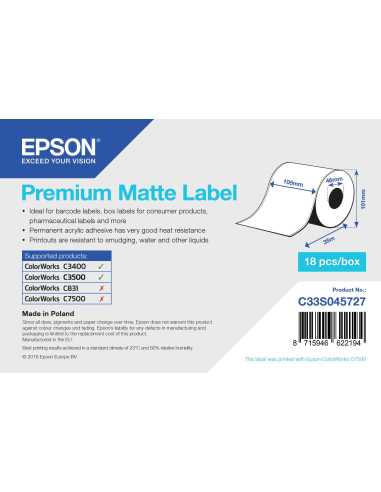 Epson Premium Matte Label - Continuous Roll 105mm x 35m