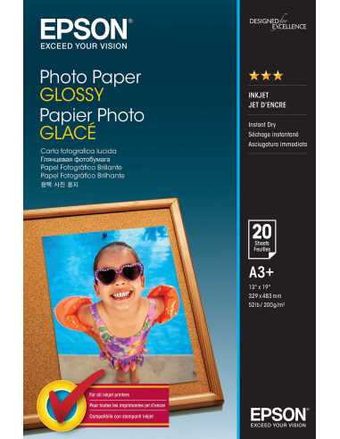 Epson Photo Paper Glossy - A3+ - 20 Hojas