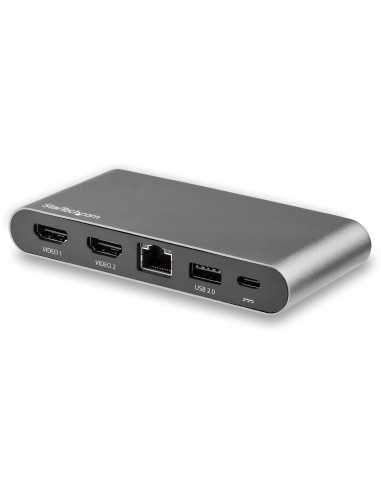 StarTech.com Docking Station USB C para 2 Monitores HDMI 4K - Entrega de Potencia de 100W Passthrough - GbE, Concentrador de 2