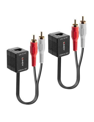 Lindy 70460 extensor audio video Transmisor de señales AV Negro, Rojo, Blanco