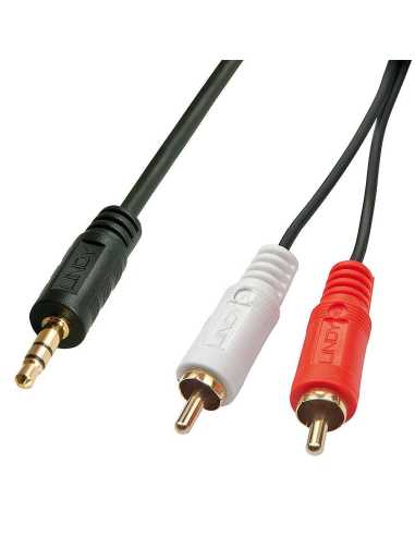 Lindy 35682 cable de audio 3 m 2 x RCA 3,5mm Negro