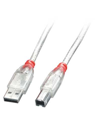 Lindy 41753 cable USB 2 m USB 2.0 USB A USB B Transparente