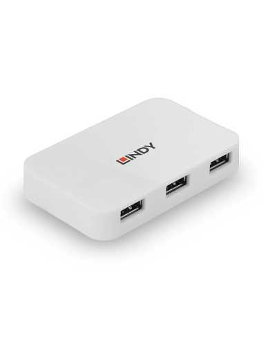 Lindy 43143 hub de interfaz USB 3.2 Gen 1 (3.1 Gen 1) Type-A 5000 Mbit s Blanco