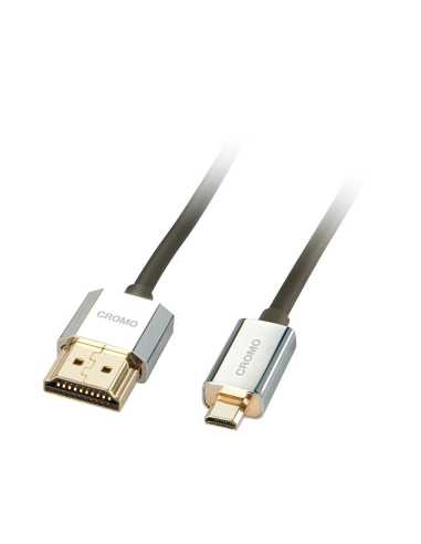 Lindy 41680 cable HDMI 0,5 m HDMI tipo A (Estándar) HDMI tipo D (Micro) Negro, Plata
