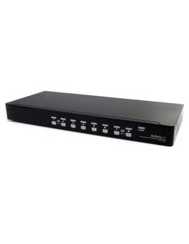StarTech.com Conmutador Switch KVM 8 Puertos de Vídeo VGA HD15 USB 2.0 USB A y Audio - 1U Rack Estante