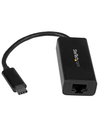 StarTech.com Adaptador de Red Ethernet Gigabit USB-C - Adaptador externo USB 3.0 a RJ45 - USB Tipo C a Ethernet - Negro