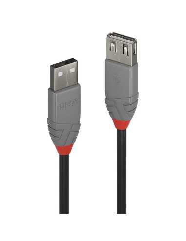 Lindy 36701 cable USB 0,5 m USB 2.0 USB A Negro, Gris