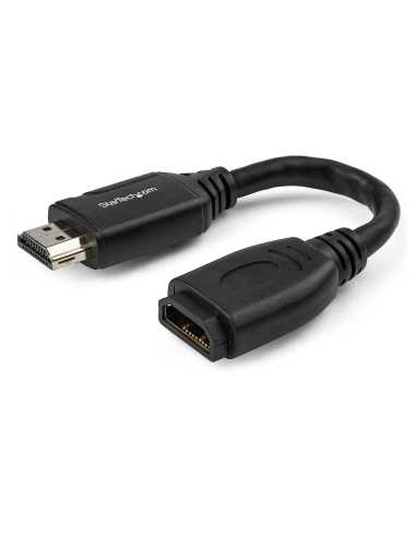 StarTech.com Cable de 15cm de Extensión Alargador HDMI 2.0 de Alta Velocidad con Ethernet - Extensor de Puertos - Cable para