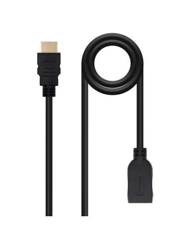 Nanocable Cable HDMI 2.0 Prolongador A M-A H, Negro, 1 m