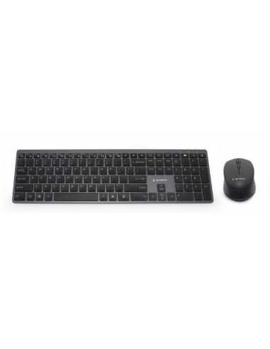 Gembird KBS-ECLIPSE-M500-ES teclado Ratón incluido USB + Bluetooth QWERTY Inglés Negro